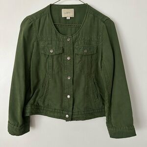 LOFT Petite Army Green Utility Jacket XSP